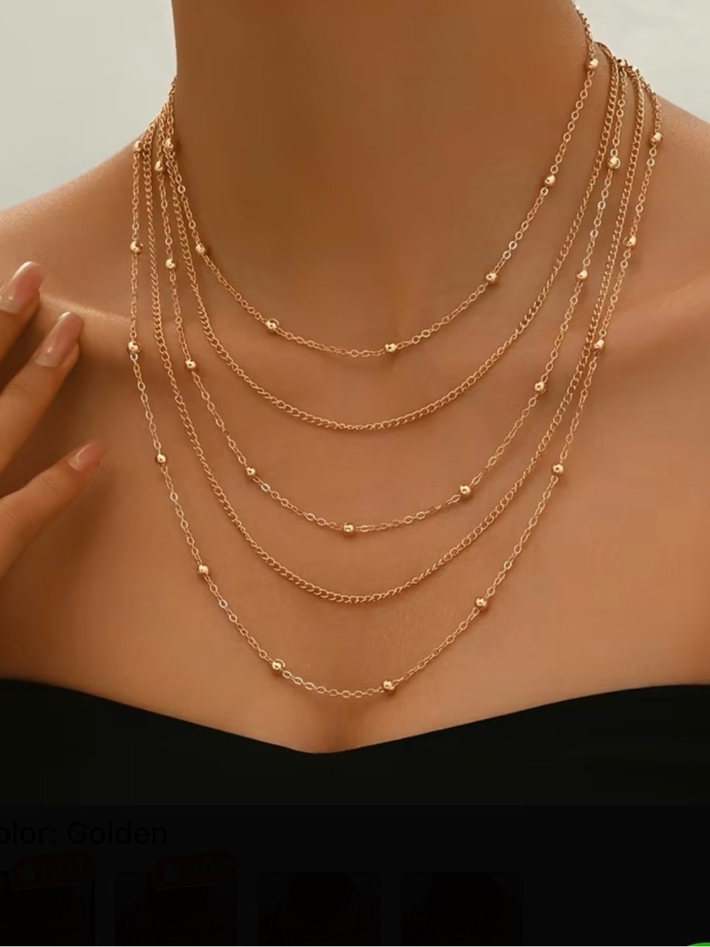 Elegant Multi-Layer Gold Necklace - Women Jewelry